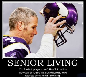 favre viking senior 300x271 Lets All Gush Over Brett Favres Hurt Ankle And Your Weekly NFL Total